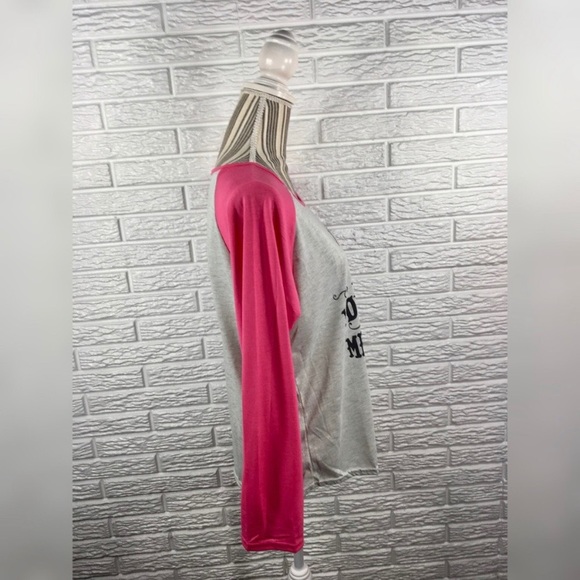 5/$25 Pink and Cream Christmas Raglan Baseball Tee - Picture 5 of 7